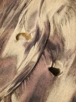 Pebble Prints: USA, California, Big Sur, Close-up of purple sand at Pfeiffer Beach