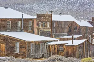 Images Dated 2nd December 2014: USA, California, Bodie. Abandoned buildings in snowfall
