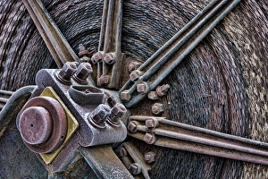 Machinery Prints: USA, California, Bodie. Close-up of mining machinery