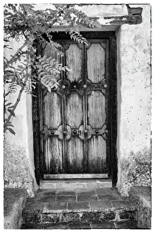 Images Dated 5th January 2024: USA, California, Carmel. Inside the grounds at the Carmel Mission Basilica Museum