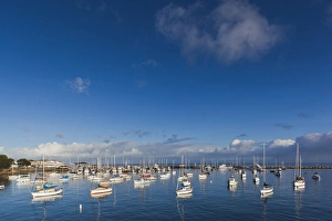 Images Dated 26th December 2010: USA, California, Central Coast, Monterey, Fishermans Wharf, elevated view of Monterey Bay