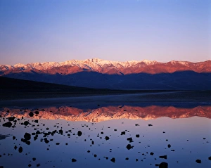 Badwater Prints: USA, California, Death Valley National Park, Mojave Desert, Badwater, Reflection