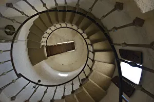 National Prints: USA, California, Death Valley National Park, Spiral staircase at Scottys Castle