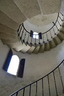 National Prints: USA, California, Death Valley National Park, Spiral staircase at Scottys Castle
