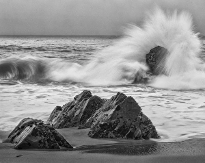 Pacific Coast Prints: USA California Garapata Beach Crashing Surf