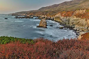 USA, California, Garrapata State Park. Sunset along the rugged coastline