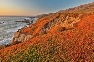 Pacific Prints: USA, California, Garrapata State Park. Sunset along the rugged coastline