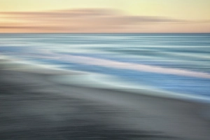 Blur Prints: USA, California, Half Moon Bay, Ocean abstract at dawn