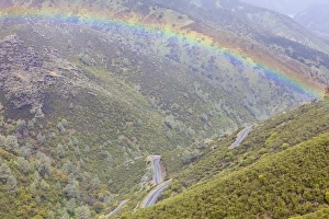 Hollow Prints: USA, California, Hell Hollow. Rainbow over Highway 49
