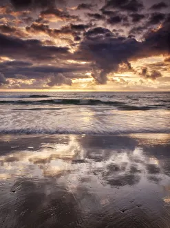 Inspirational Prints: USA, California, La Jolla, Cloud reflections at La Jolla Shores