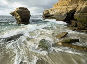 Formation Prints: USA, California, La Jolla. Rock formation on Childrens Pool Beach. Credit as