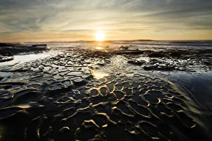 Christopher Talbot Frank Prints: USA, California, La Jolla. Sunset over tidepools
