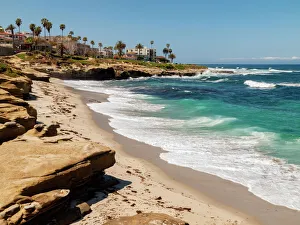 Shoreline Prints: USA, California, La Jolla, Wipeout Beach