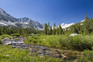 Mammoth Lakes Prints: USA, California, Little Lakes Valley. One of several glacial lakes along a stream
