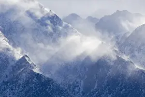 Lone Pine Prints: USA, California, Lone Pine. View of Sierra Mountains from Alabama Hills. Credit as