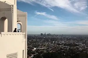 USA, California, Los Angeles, Griffith Observatory with the city of Los Angeles in
