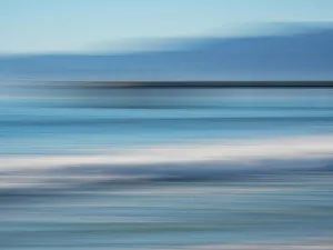 Stripe Prints: Usa, California, Los Angeles. Venice Beach, waves and pier