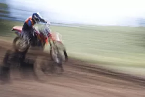 Images Dated 19th June 2005: USA, California, Mammoth Lakes. Blur of motocross racer