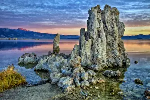 Digitally Altered Prints: USA, California, Mono Lake. Sunrise on tufa formations