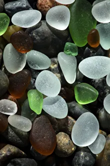 Images Dated 27th November 2016: USA, California. Natural sea glass on beach