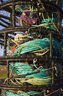 USA, California, Northern California, North Coast, Bodega Bay, fishing rope