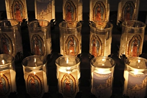 Images Dated 24th December 2011: USA, California, Oceanside. Candles of Old Mission San Luis Rey de Francia