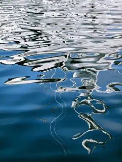 Images Dated 24th August 2013: USA, California, San Diego, Abstract boat reflection in Americas Cup Harbor