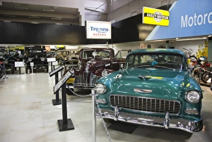 USA, California, San Diego. Balboa Park, San Diego Automotive Museum, 1955 Chevrolet car