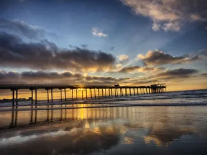 San Diego Prints: USA, California, San Diego, La Jolla. Scripps Institution of Oceanography Pier with