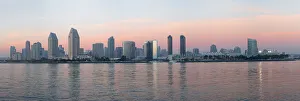 San Diego Prints: USA, California, San Diego. Panorama of the San Diego skyline as seen from the Coronado