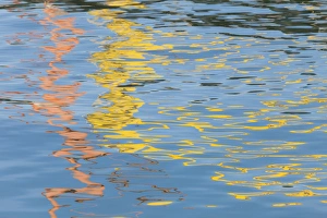 Images Dated 14th January 2011: USA, California, San Diego, Seaport Village. Abstract reflections in water. Credit as
