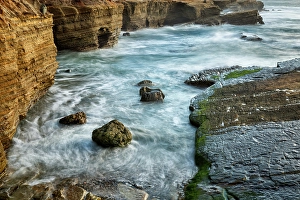 Images Dated 2025: USA, California, San Diego. Tidal flow at Cabrillo National Monument tide pools