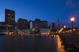 City View Prints: USA, California, San Francisco, Embarcadero, city view from Pier 7, Broadway Pier