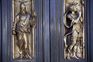 Fresco Prints: USA, California, San Francisco, Nob Hill, Grace Cathedral. Gold leaf fresco detail