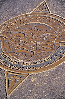 Marker Prints: USA, California, San Francisco, Fishermans Wharf. Barbary Coast trail marker