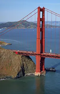 USA, California, San Francisco - Golden Gate Bridge, and Marin Headlands - aerial