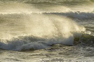 Images Dated 13th August 2019: USA, California, San Luis Obispo County. Wind-blown surf