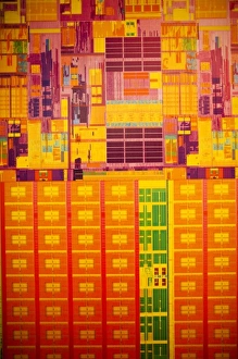 Images Dated 17th December 2010: USA, California, Santa Clara, Intel Museum, detail of integrated circuit