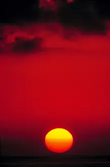 Last Light Prints: USA, California, Santa Monica. The sun sets into the Pacific Ocean along the California coast