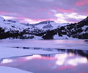 USA; California; Sierra Nevada Mountains. ; Ellery Lake at Sunset