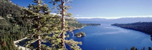 Emerald Bay Prints: USA, California, View of Lake Tahoe and emerald Bay in morning