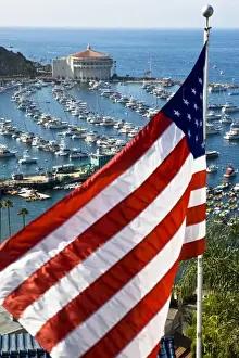 USA, Catalina Island. This is the famous spot to photograph Avalon harbor. A house