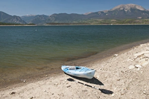 Kayak Prints: USA, CO, Dillon Reservoir. Largest source of Denver water supply significantly affected by drought
