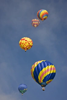 Images Dated 6th September 2009: USA, Colorado, Colorado Springs. Colorful hot air balloons decorate the morning sky