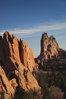 Images Dated 17th December 2011: USA, Colorado, Colorado Springs, Garden of the Gods, rock formations at sunset