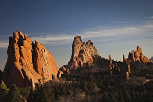 Images Dated 17th December 2011: USA, Colorado, Colorado Springs, Garden of the Gods, rock formations at sunset