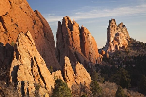 Images Dated 17th December 2011: USA, Colorado, Colorado Springs, Garden of the Gods, rock formations at sunset