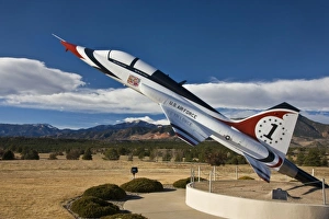 Images Dated 22nd January 2009: USA, Colorado, Colorado Springs. Permanent exhibit of a Thunderbird jet fighter