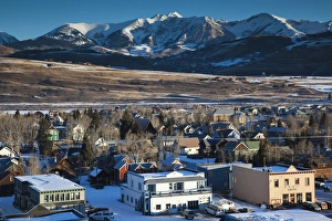 Images Dated 20th December 2011: USA, Colorado, Crested Butte, elevated town view, morning