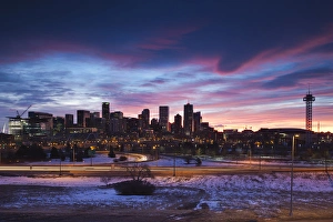 Build Prints: USA, Colorado, Denver, city view from the west, dawn